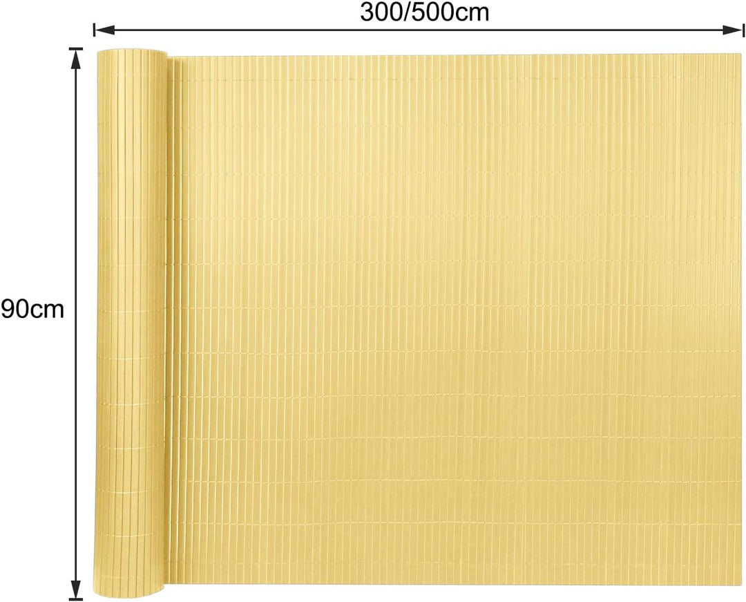 NAIZY PVC Sichtschutzmatte 90x300cm Sichtschutz Garten Sichtschutzzaun Bambus Sichtschutzzaun UV-Sch