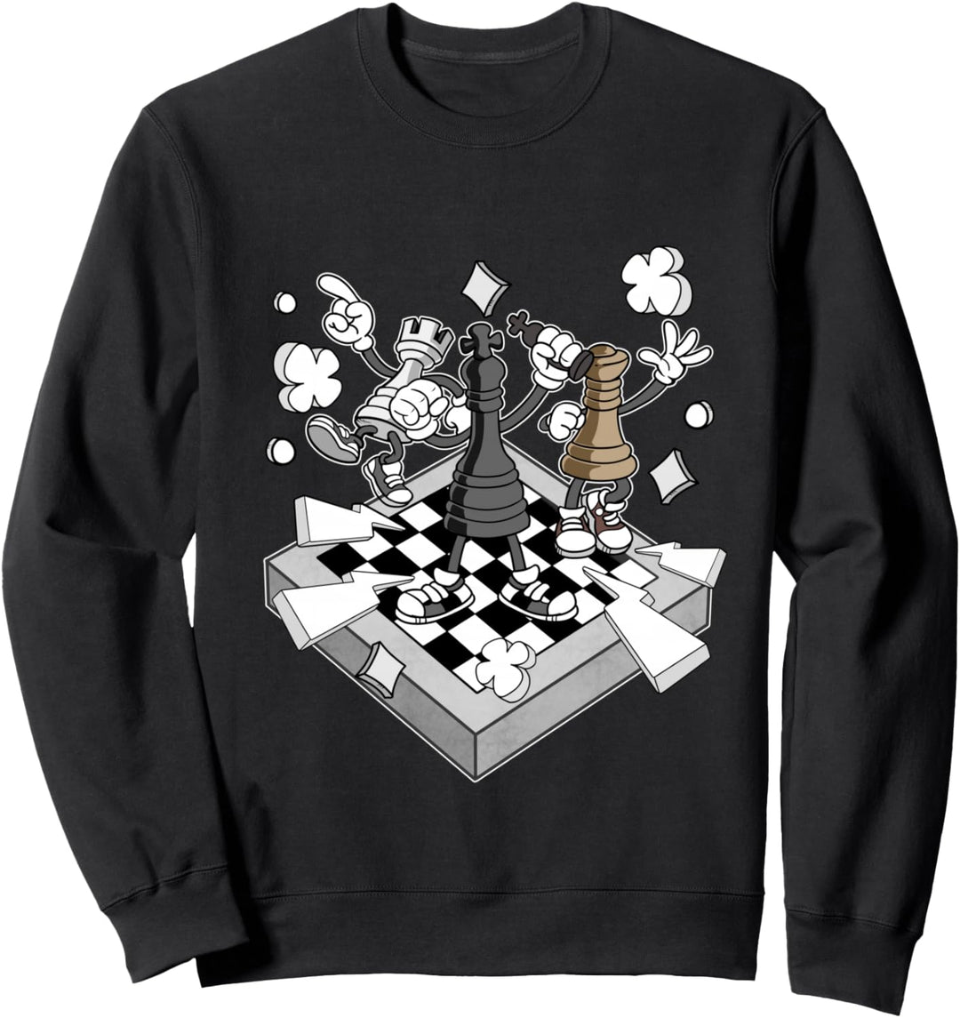 Retro Schach Figur Spieler Schachfigur Schachbrett Figuren Sweatshirt