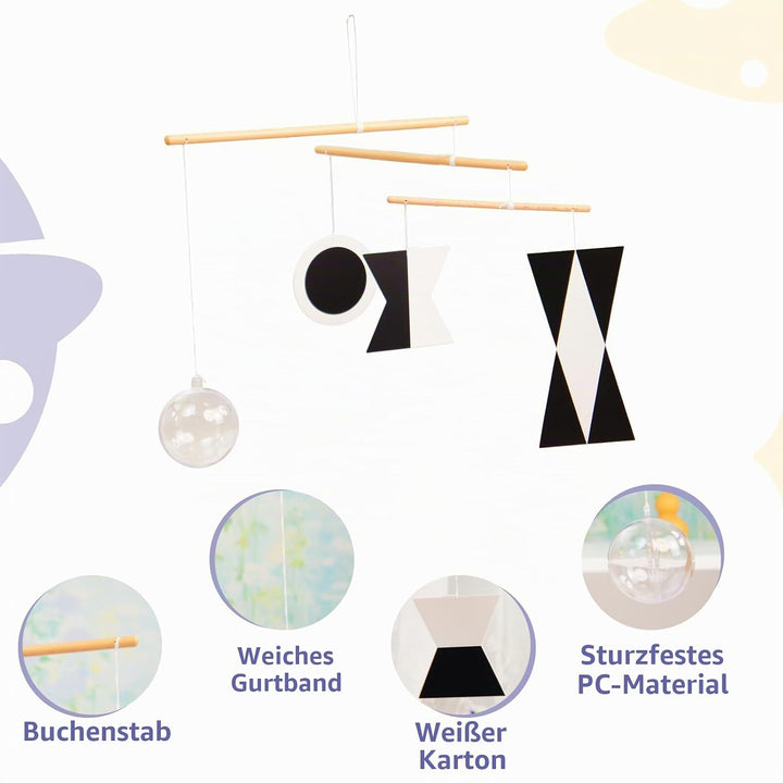 Munari Mobile, Montessori-Mobile, Babyspielzeug, Wickelspielzeug, Visuelle Verfolgung, Neugeborenen-