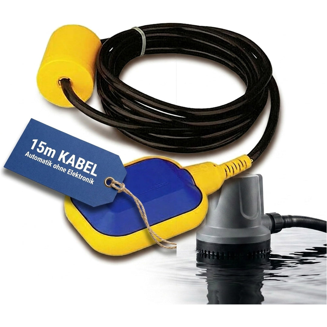Schwimmerschalter Wasserstandsregler 15m Kabel für Tauchpumpe Pumpe 125/250V 10A rechteckig 15 m, 15