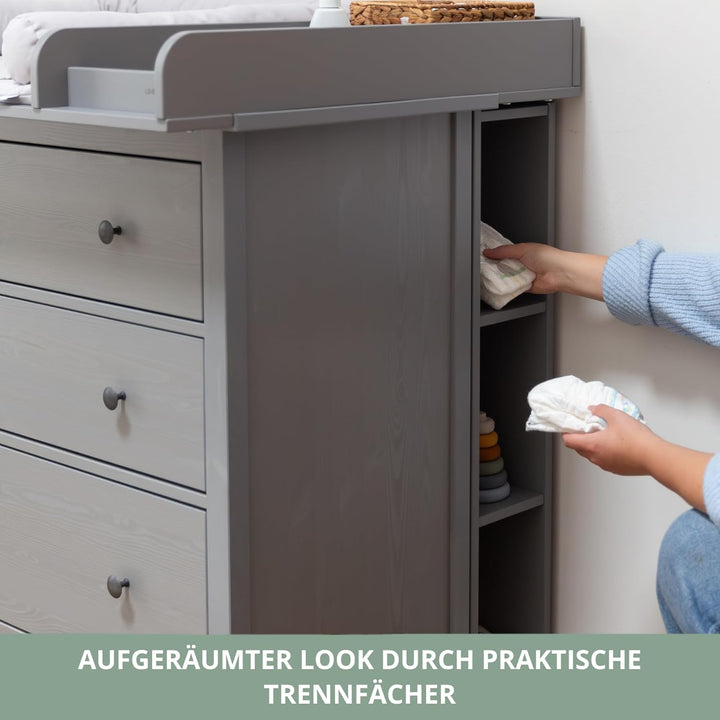 Stauraumregal für IKEA HEMNES Kommode – passgenaues Zwischenregal für Windeln, Babykleidung & Pflege