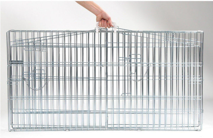 Kerbl Pet Pet Freilaufgehege Easy, verzinkt, mit Sonnenschutz, 115x115x60cm