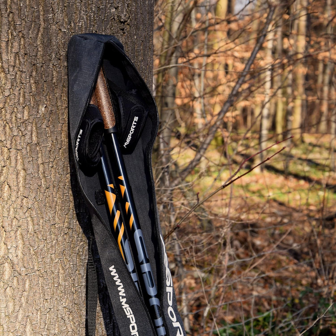 MSPORTS Nordic Walking Stöcke Carbon Premium - aus hochwertigem Carbon - Superleicht - individuell e