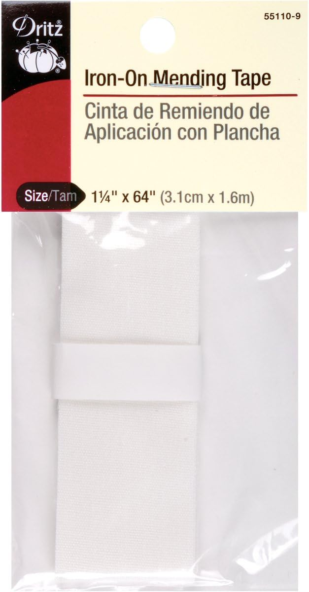 Dritz Eisen-Flickenband, 3,8 x 163 cm, Weiss Ausbesserung, Klebeband Weiss 1-1/4 x 64-Inch, Ausbesse