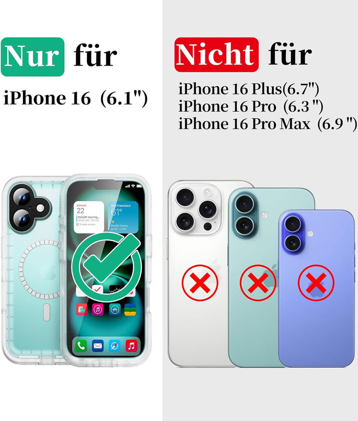 Cozycase TOP Militärschutz Hülle Für iPhone 16 Für MagSafe wasserdichte 360 Panzerhülle Outdoor Magn