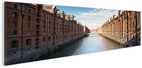 islandburner Bild Bilder auf Leinwand Speicherstadt V2 Hamburg Panorama XXL Poster Leinwandbild Wand