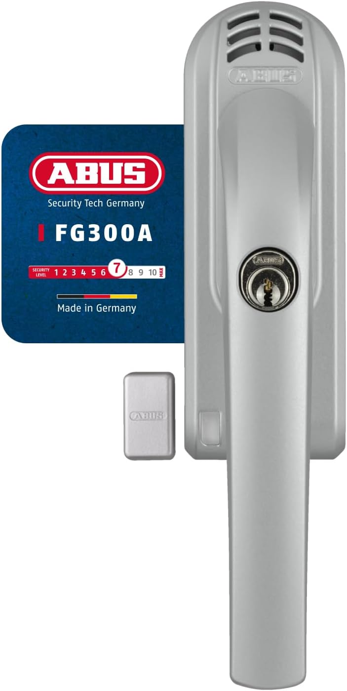ABUS Abschliessbarer Fenstergriff FG300A - Fensterknauf mit Druckzylinder und Alarmfunktion, verschi