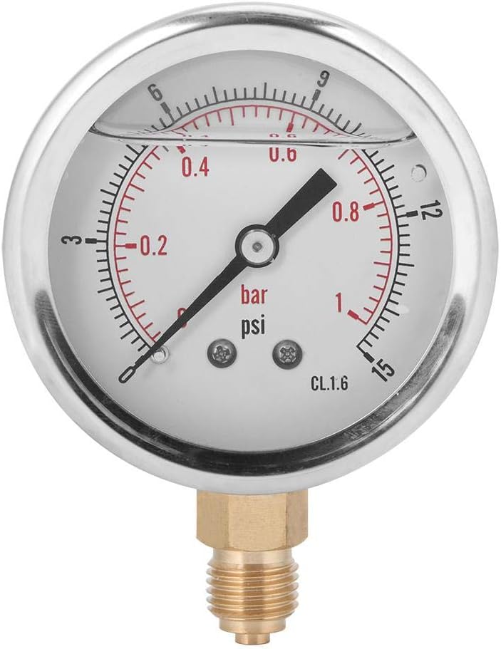 Manometer Professionelles Druckluft Manometer Messing Ölgefülltes 1/4 BSP Hochdruck-Standard-Radialm
