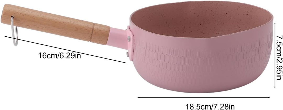 Milchtopf aus Aluminiumlegierung, schnelles Aufheizen, Stielkasserolle mit Antihaftbeschichtung (Ros