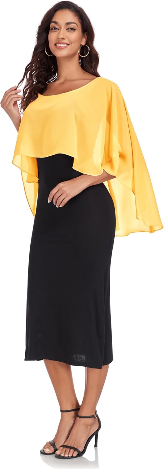 Chiffon Wrap Shawls Capes for Evening Dresses Wedding Bridal Bolero Shawl Wraps for Women Gelb, Gelb