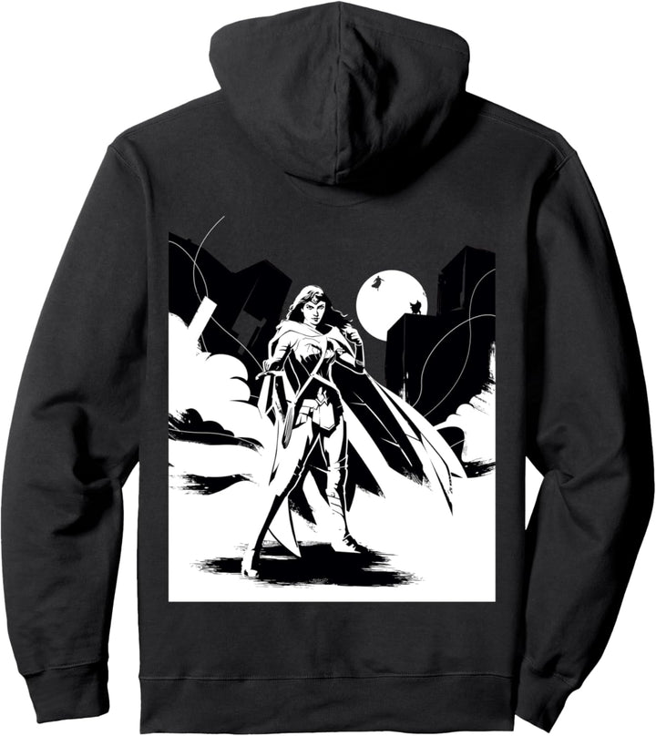 DC Batman V Superman Wonder Woman Splash Noir Pullover Hoodie