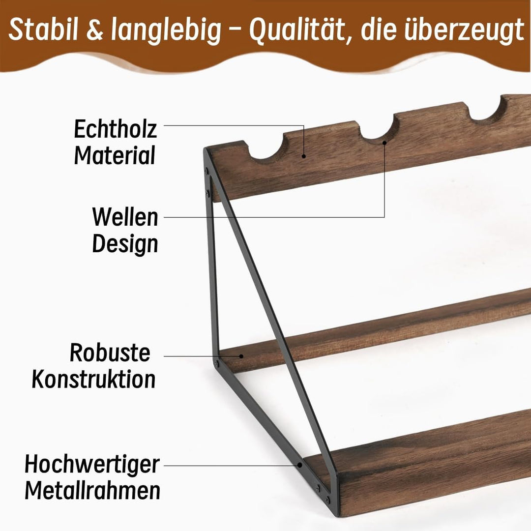 JUJOYBD Weinregal Holz für Tisch, Rustikales Flaschenregal für 4 Flaschen, Weinständer für Party, Kü