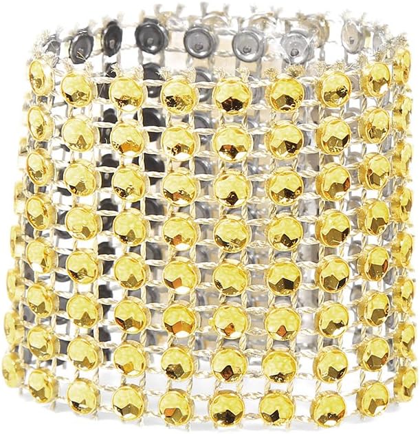 Yosoo 50/100 Silber/Gold Strass Serviette Ringe 8 Reihen Stuhl Schärpe Ring Diamant-Ineinander Greif