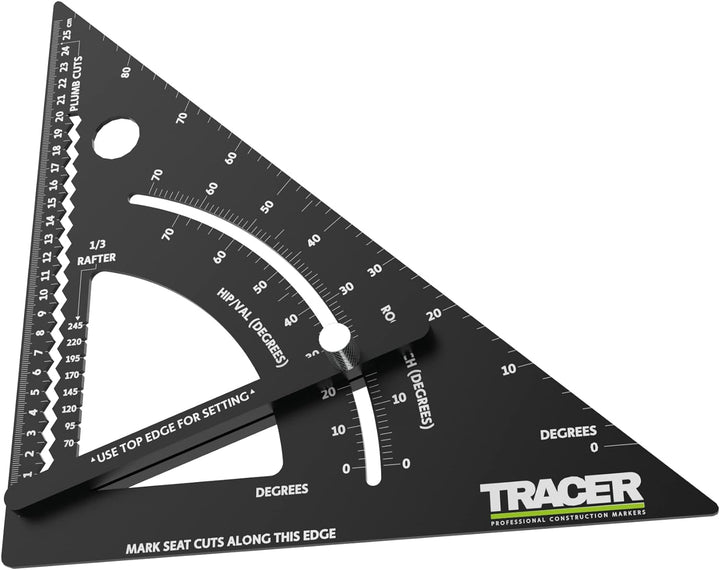 TRACER 12" ProSquare Einstellbares Zimmermannswinkel (Professionelles Vierkantwerkzeug für den Bau m