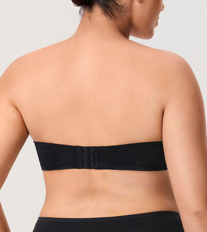 DELIMIRA Damen Trägerloser BH Grosse Grössen - Bügel BH mit Geformte Cups 70B Schwarz, 70B Schwarz