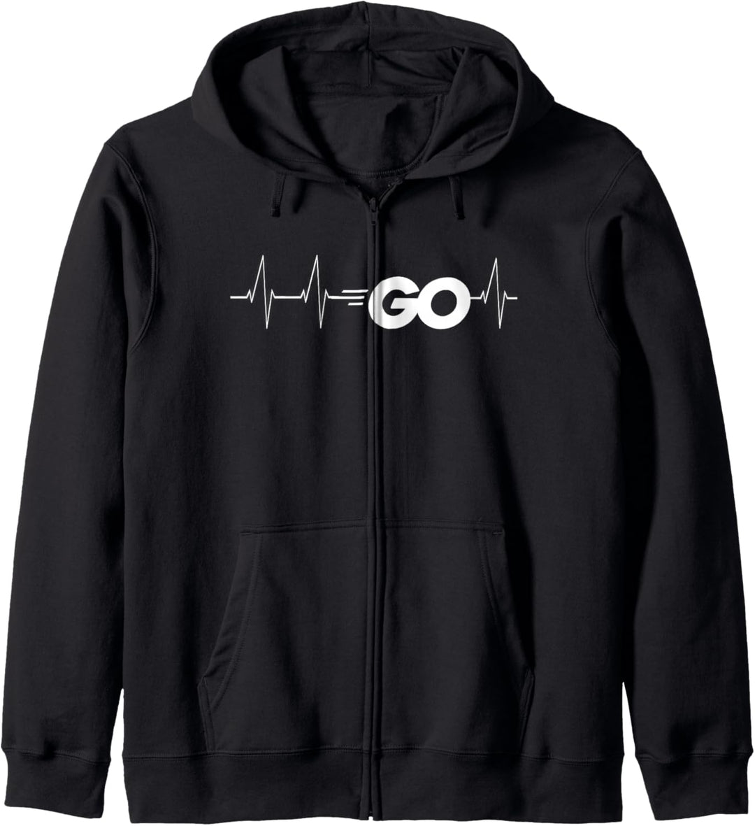 Go Programming Language Go Logo Herzschlag Entwickler Geschenk Kapuzenjacke