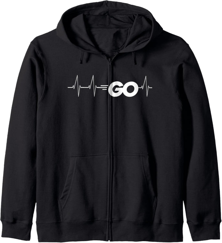 Go Programming Language Go Logo Herzschlag Entwickler Geschenk Kapuzenjacke