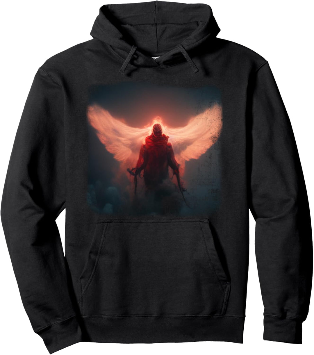 Dark Fantasy Dämon verwandelt sich in Engel Dark Christian Art KI Pullover Hoodie