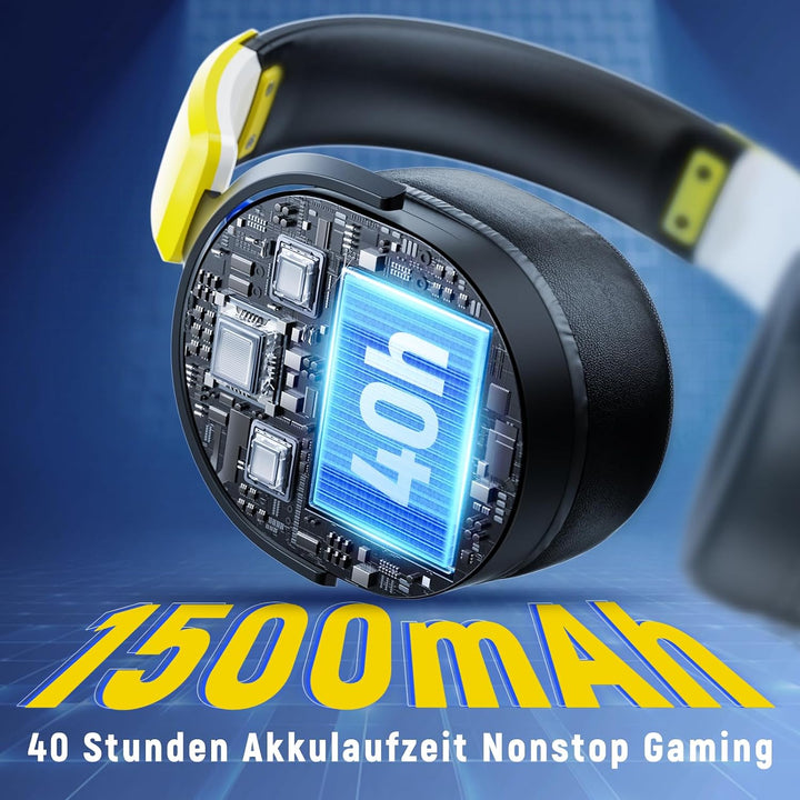 Gaming Headset Wireless, Headset mit Mikrofon für ps5 ps4, PC, Switch, Bluetooth 5.3, 7.1 Surround S