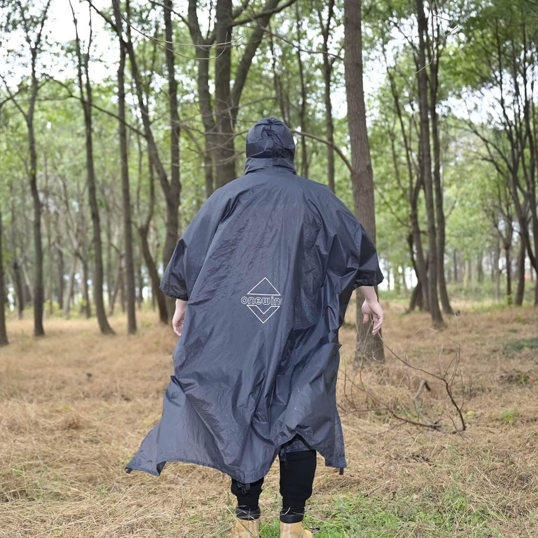 onewind Rucksack Regen Poncho Ultraleichte Kapuze Regenmantel S Dunkelgrau-226cm*142cm, S Dunkelgrau