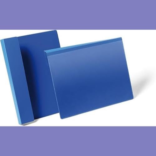 Durable Kennzeichnungstasche mit Falz, für Dokumente in A4 quer, Packung à 50 Stück, dunkelblau, 172