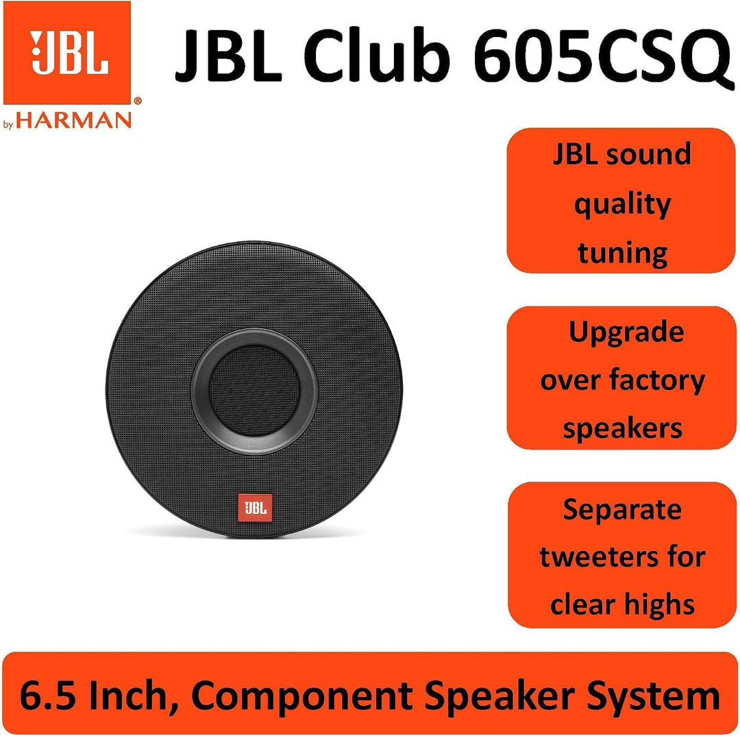 JBL Club 605CSQ 2-Wege KFZ Soundsystem - 285 Watt Komponenten Auto Lautsprecher Boxen Set mit 160mm