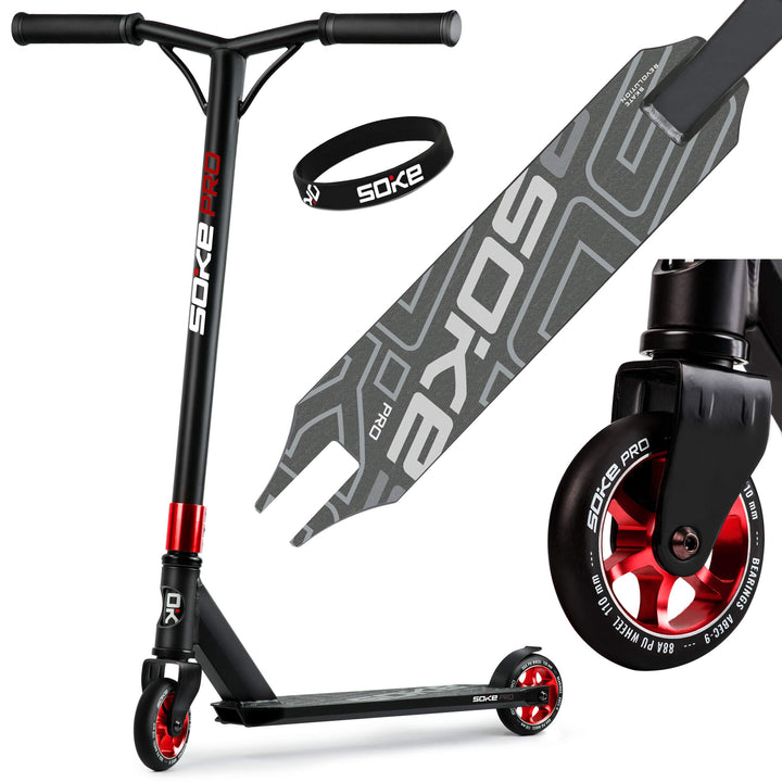 SOKE Stunt Scooter PRO Kick-Scooter mit ABEC 9 Kugellager Tretroller Trick Roller für Erwachsene und