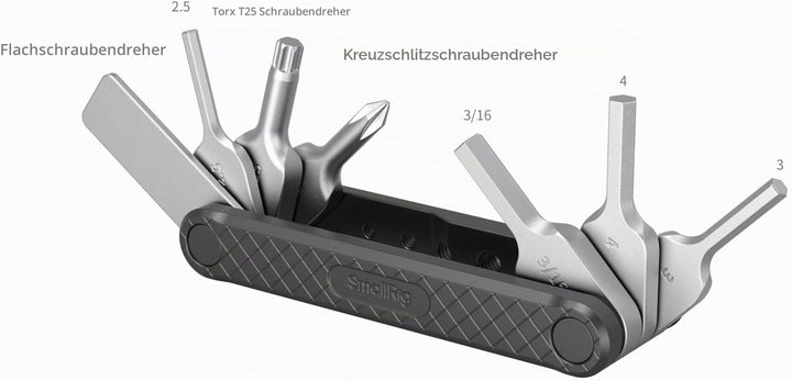 SMALLRIG Kamera Multitool Werkzeug mit Schraubendreher und Schraubenschlüssel, Folding Screwdriver T