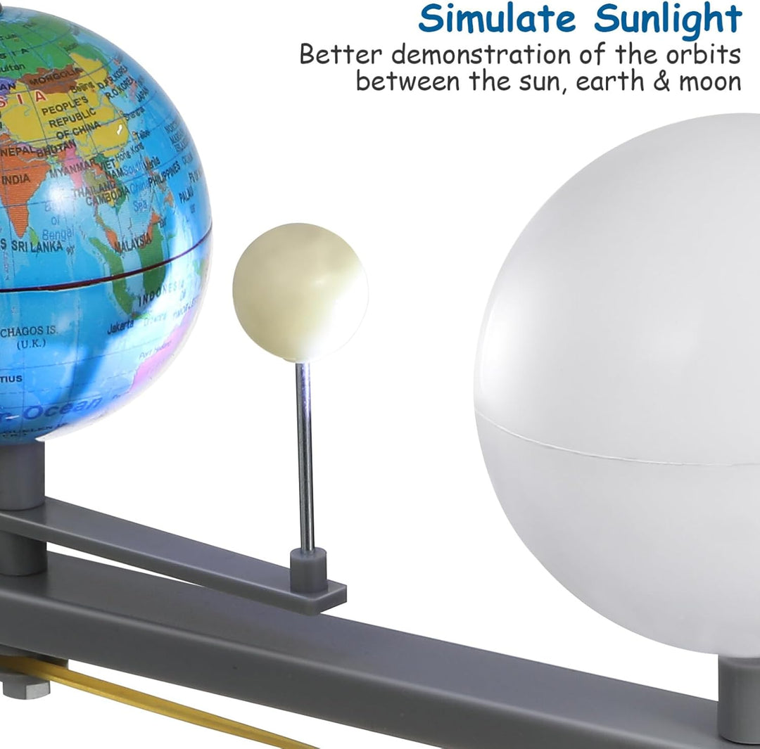 SOLUSTRE Pädagogisches Orbitalmodell Sonne Erde Mond Mit Licht Wissenschaftliches Lehrmittel Für Ast
