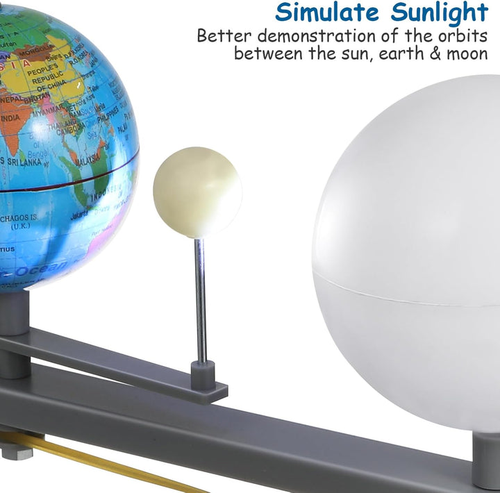 SOLUSTRE Pädagogisches Orbitalmodell Sonne Erde Mond Mit Licht Wissenschaftliches Lehrmittel Für Ast