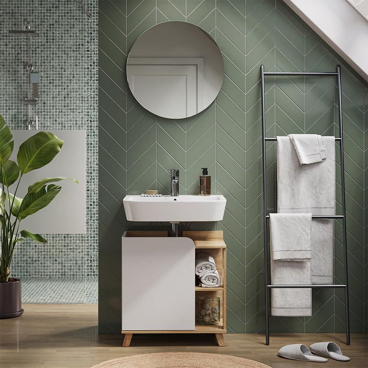 Vicco Badezimmerspiegel Karen, Sonoma, 60 x 60 cm Rund Badspiegel, Badspiegel