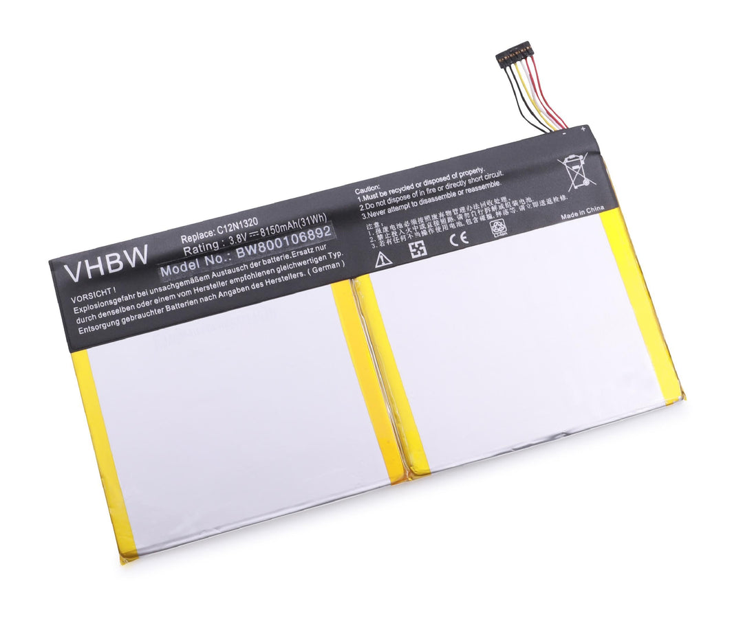 vhbw Li-Polymer Akku 8150mAh (3.8V) kompatibel mit Netbook Pad Tablet Asus Transformer Book T100, T1