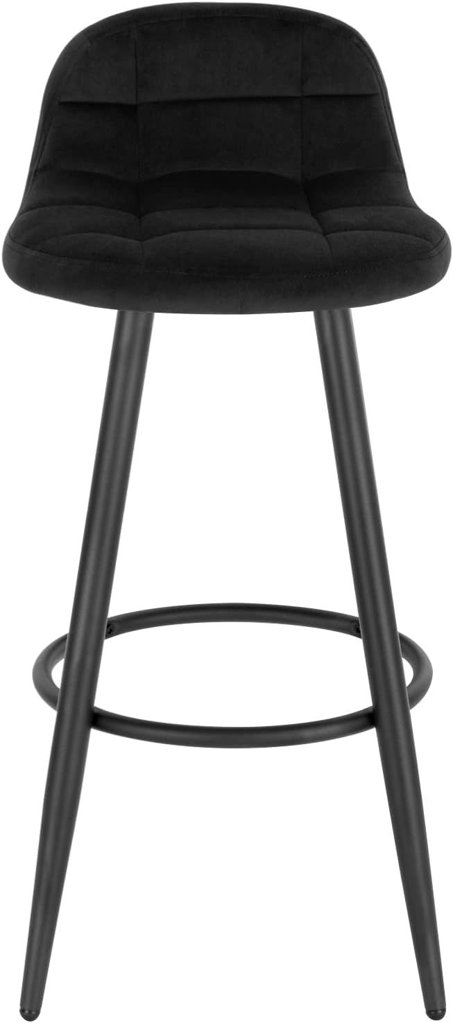 WOLTU Barhocker 2er Set, Barstuhl mit Samtbezug, gepolsterter Küchenhocker, mit Rückenlehne und Fuss