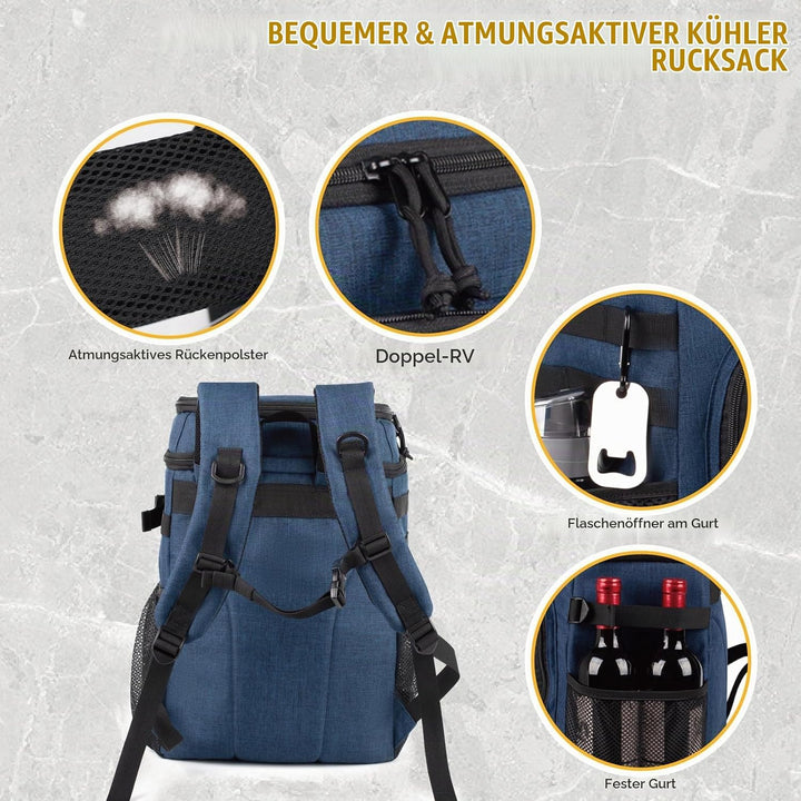 Taktischer Kühlrucksack – 25L Isolierter Rucksack, Auslaufsicher &amp; Robust – Grosser Lunch-Rucksack,