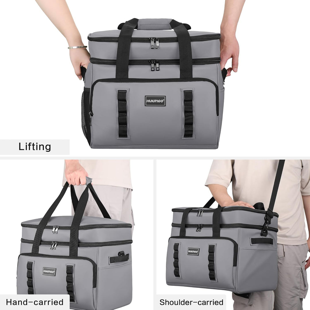 Hulongo Kühltasche Isoliert Kühltasche Wasserdicht Picknick Doppel-Thermotasche für Camping, Reisen,