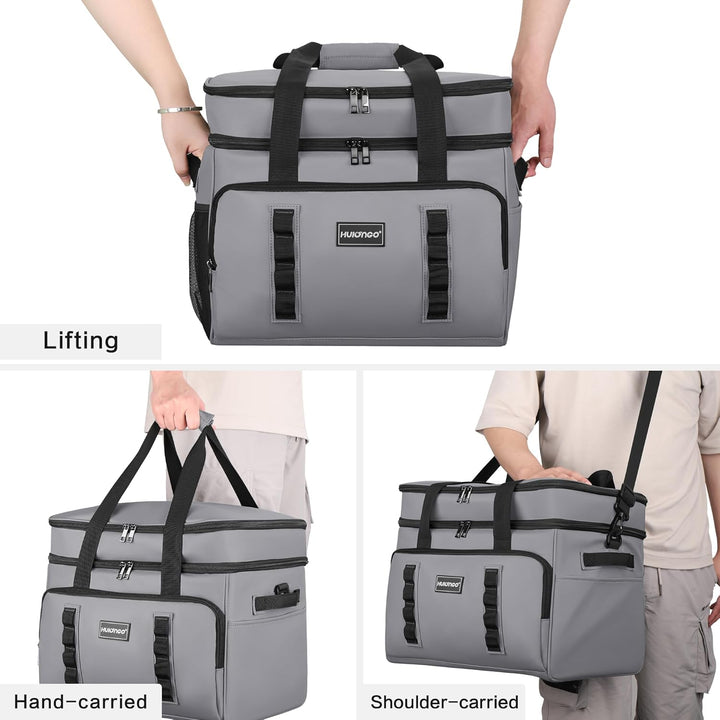 Hulongo Kühltasche Isoliert Kühltasche Wasserdicht Picknick Doppel-Thermotasche für Camping, Reisen,