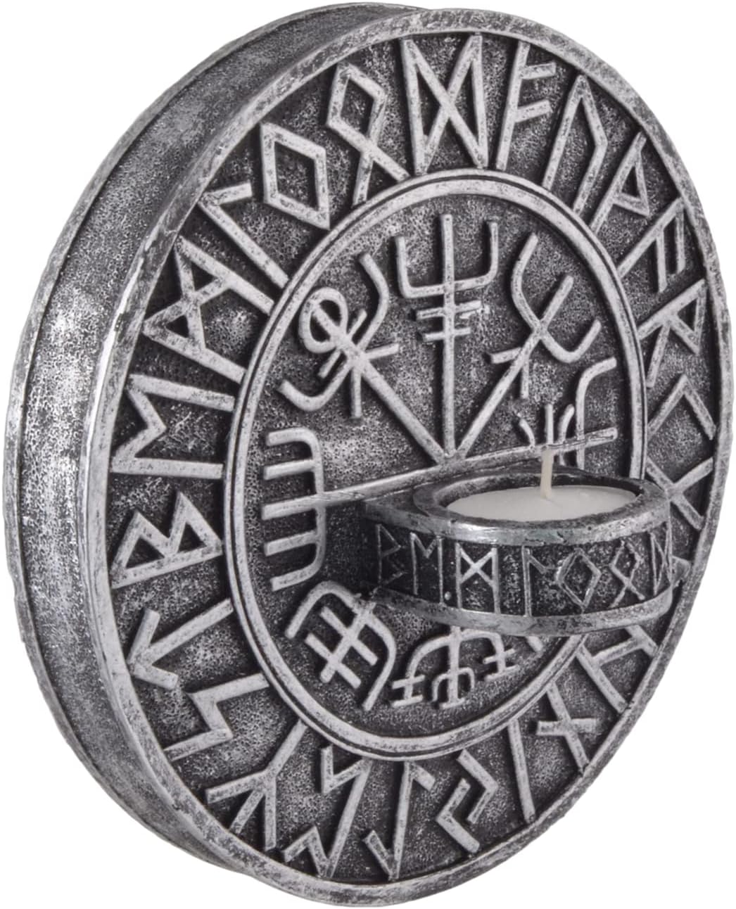Nordischer Teelichthalter Wikingerkompass Vegvísir - an Wand anzubringen