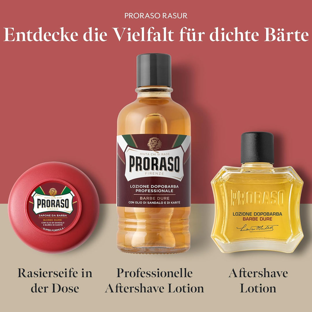Proraso Shaving Soap inklusive Seifenschale, 150 ml, nährende und feuchtigkeitsspendende Rasierseife