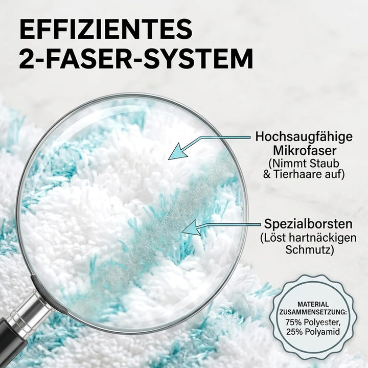 4er Pack Ersatz-Wischbezüge Kompatibel mit Leifheit Profi XL Micro Duo und Cotton Plus, 42 cm Bodenw