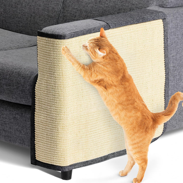 Navaris Kratzmatte für Katzen, Schutz für Linke Seite, Sofa, Boden, Wand, Sisal und Leinen, 50 x 70