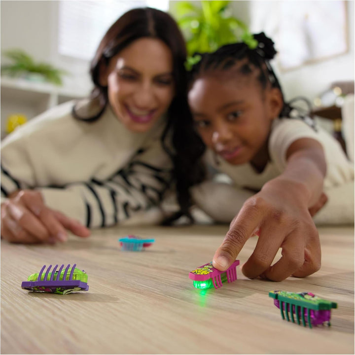 HEX BOTS Nano 5 Pack, 4 Nano Bots mit Bonus Flash Nano, sensorisches Spielzeug für Kinder & Katzen m