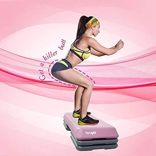 Yes4All Aerobic Stepper, Stepbench Aerobic-Fitness Steppbrett, Übung Workout Schritt Plattform mit 4