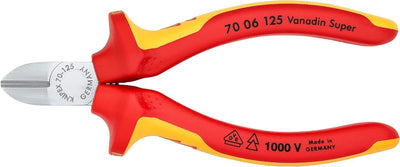 Knipex Seitenschneider verchromt, isoliert mit Mehrkomponenten-Hüllen, VDE-geprüft 125 mm 70 06 125