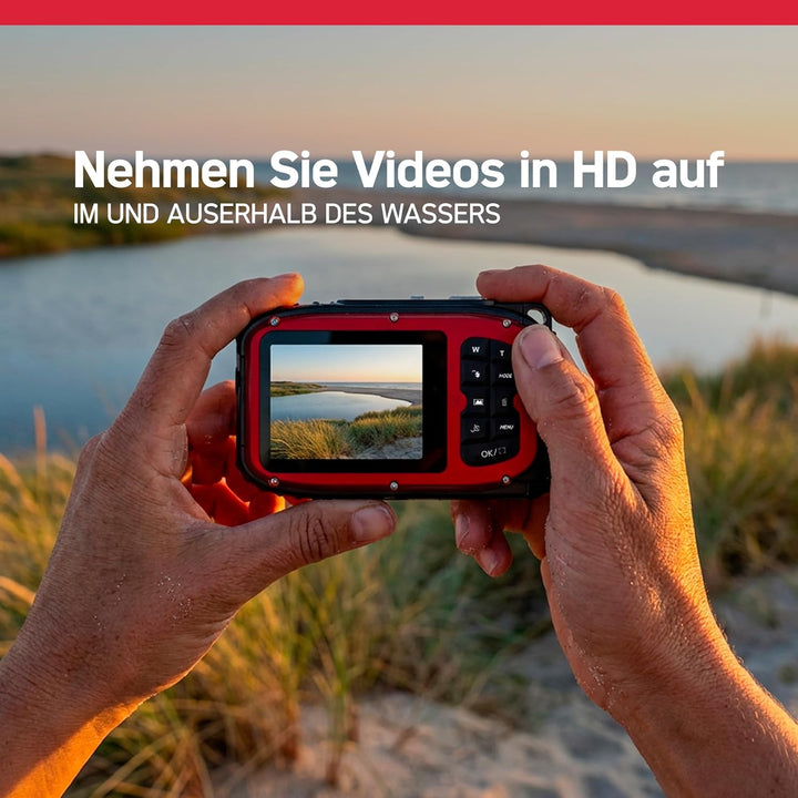 AGFA Photo Realishot WP6000 – wasserdichte Digitalkamera, 3 m/10 ft, 18 MP, HD-Video, 2,4-Zoll-LCD-D