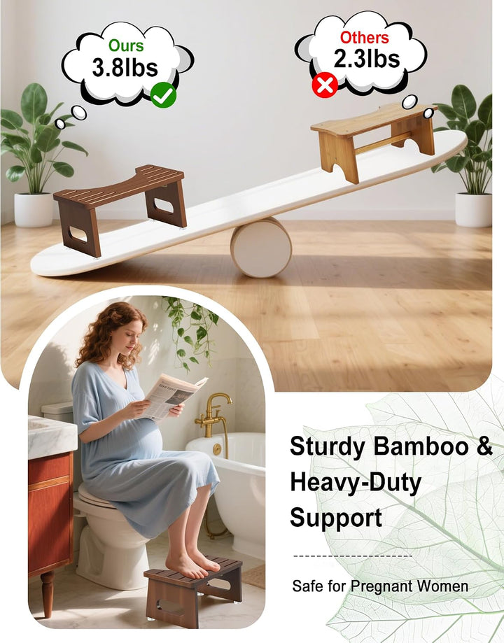 Toilettenhocker Holz, Klappbarer WC Hocker für Erwachsene, Toilettenhocker Erwachsene,Tritthocker Kl