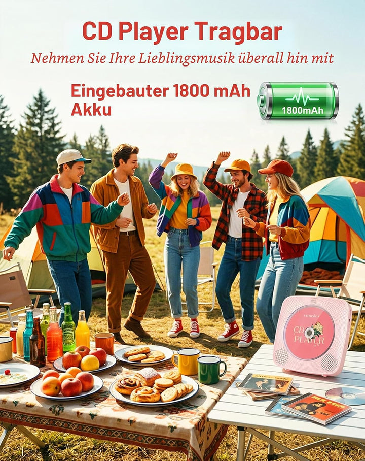 CD Player Tragbar Bluetooth Radio mit CD-Player mit Lautsprecher Unterstützung USB &amp; AUX-Wiedergabe