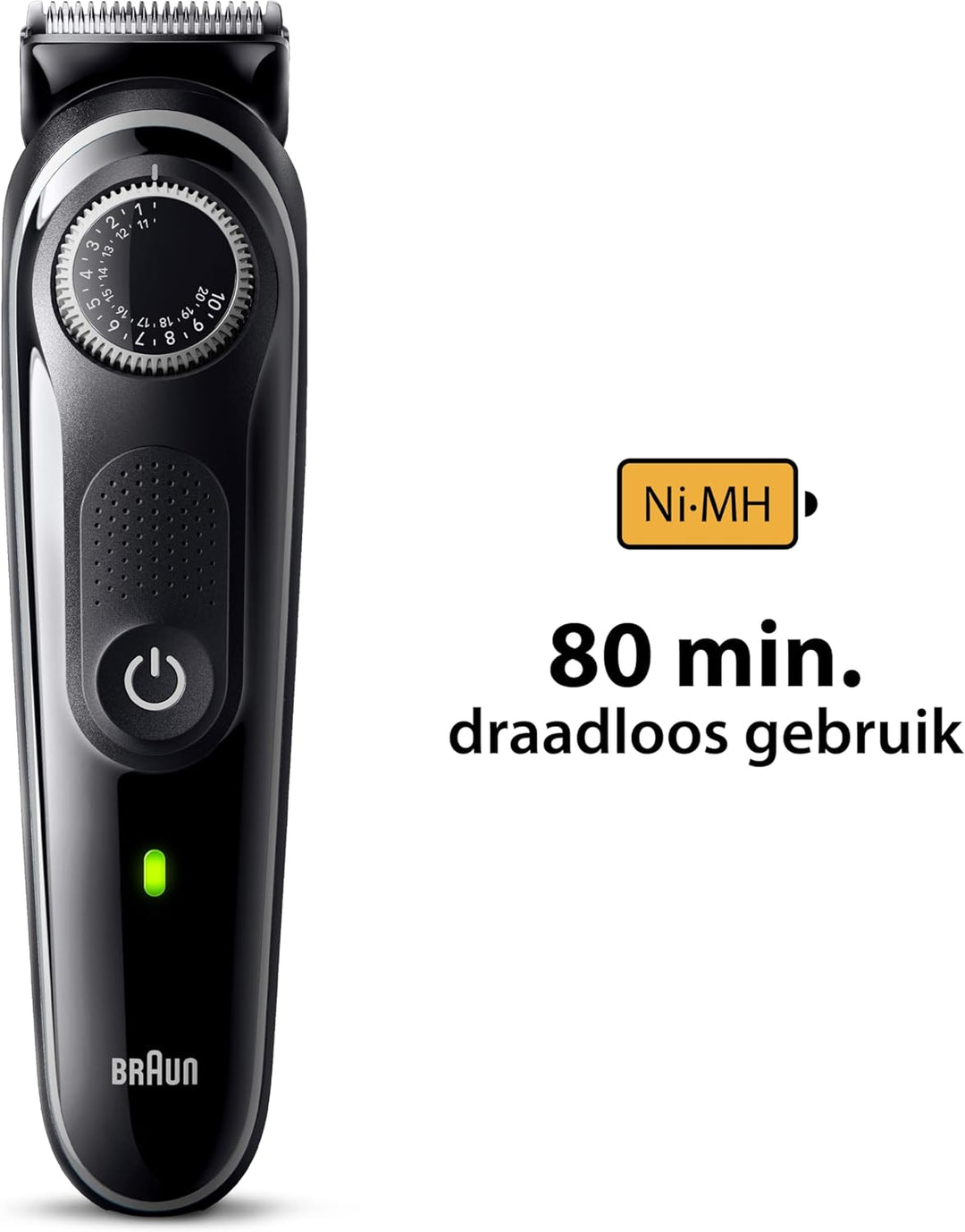 Braun Barttrimmer, Trimmer/Haarschneider Herren, Haarschneidemaschine mit ultrascharfer Klinge, 40 L