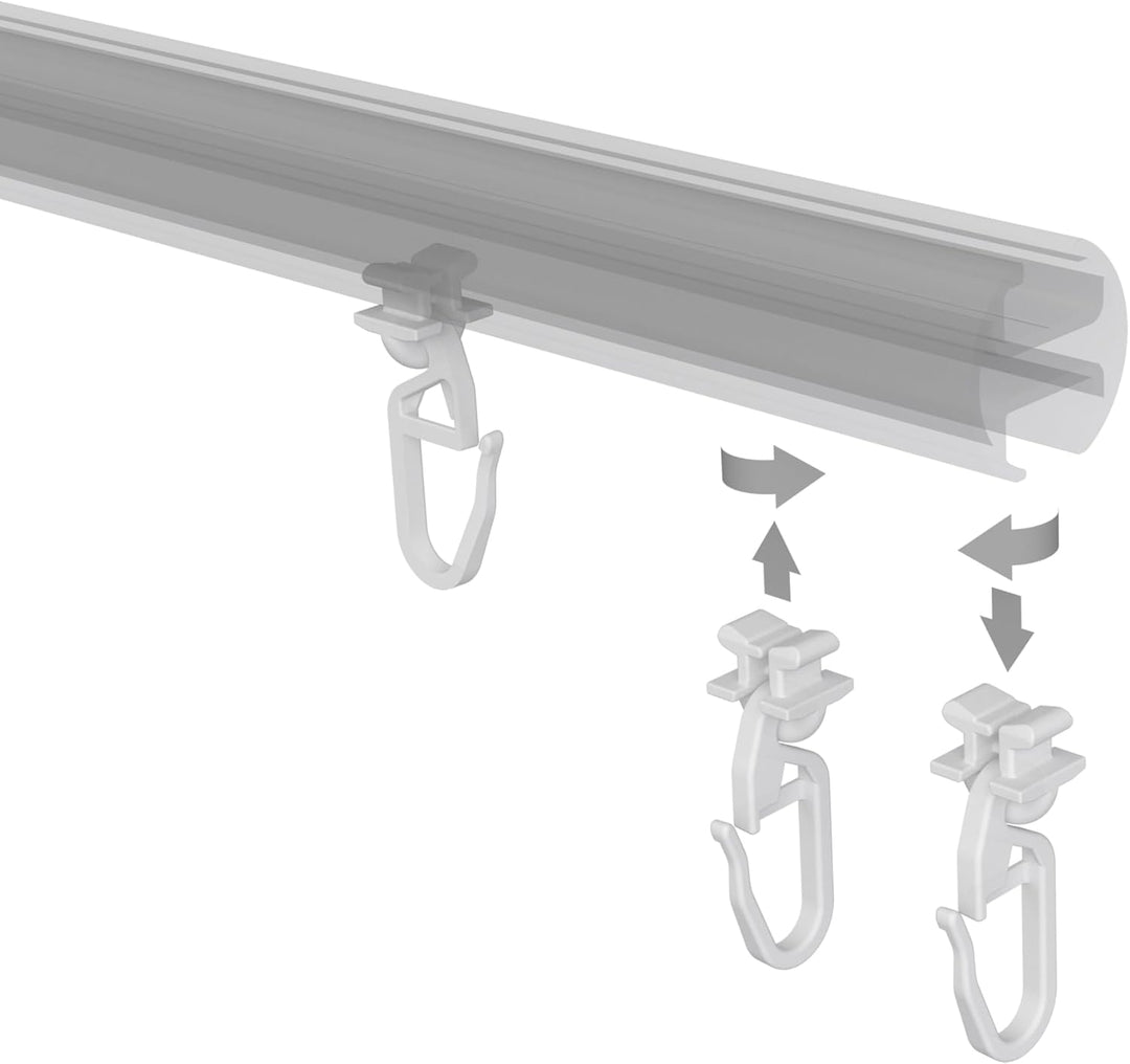 INTERDECO Dreh-Gleiter Drehfix für Innenlaufstangen/Innenlauf Gardinenstangen (300 Stück)