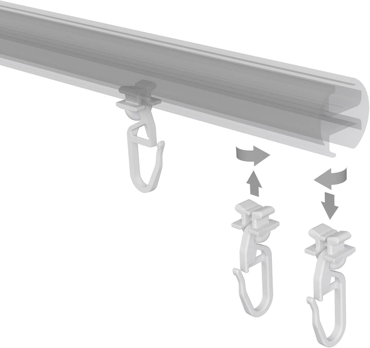 INTERDECO Dreh-Gleiter Drehfix für Innenlaufstangen/Innenlauf Gardinenstangen (300 Stück)