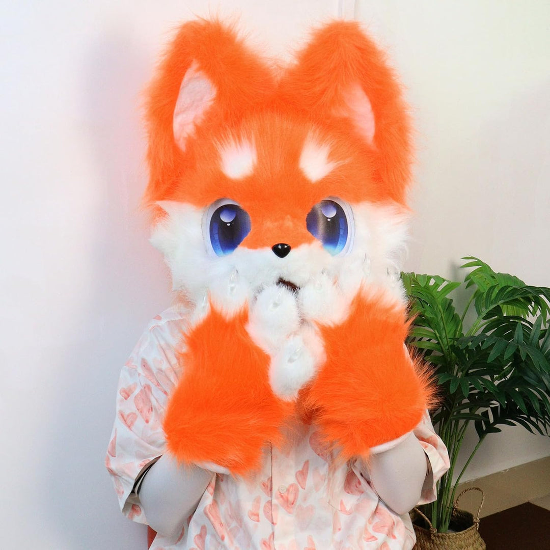 Tier Vollkopf Hund Maske Fursuit Therian Plüsch Realistische Masken für Party Halloween Cosplay Kost